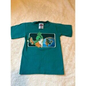 Y2K Vintage 97 Bugle Boy Space Alien Dark Turquoise Green T-Shirt